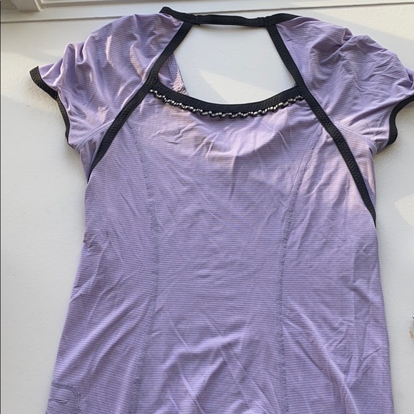 lululemon athletica Tops - LULULEMON S/S lavender top with ruffle detail